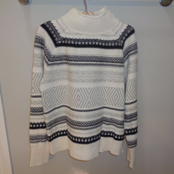 White CHAPS Mock Turtleneck Knit Sweater - Picture 5 of 10